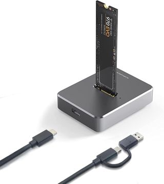 Boîtier SSD M2 NVME Station d'accueil avec USB C Hub 5en1, Adaptateur USB M.2, 10Gpbs USB 3.2 Gen2 M.2 NVMe et SATA SSD Adaptateur, Chargeur Rapide PD 100W, HDMI 4K@60Hz, Aluminium