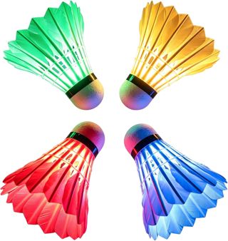 4 Pièces LED Volant de Badminton Nuit Noire Lueur Birdies Eclairage pour Les Activités Sportives Intérieur et Extérieur