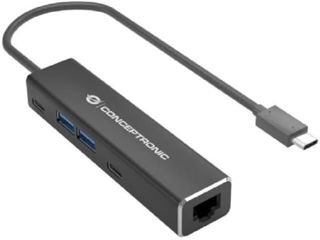 Conceptronic ABBY14B 2.5G Ethernet USB 3.2 Gen 1 Adaptateur avec hub USB, 2,5GbE, USB-A x 2, USB-C x 2