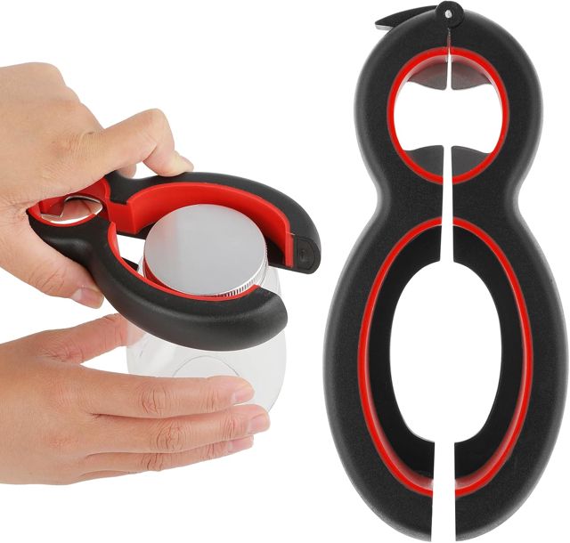 Amaxiu Ouvre bouteille pour les seniors, Ouvre Bocal Manuel 6 en 1 Multifonctionnel Ouvre Bouteille Décapsuleur bière Ouvre bocal à soda Outil de cuisine pour les personnes âgées enfants