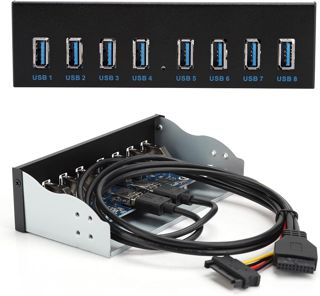 Keenso Façade Hub USB, 8 Ports avec Alimentation Améliorée