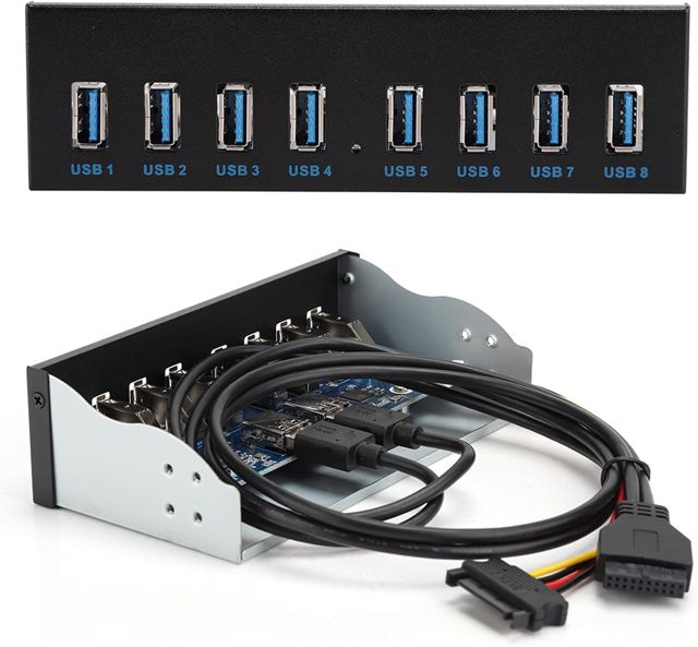 Keenso Façade Hub USB, 8 Ports avec Alimentation Améliorée