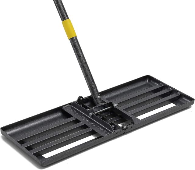 Raclette à gazon pliable 45 x 65 cm, Râteau de Pelouse Professionnelle Découpée au Laser Râteau pour Ponçage Décollement de Nivellement de Surface de Râteau Nivellement de Jardin/182cm