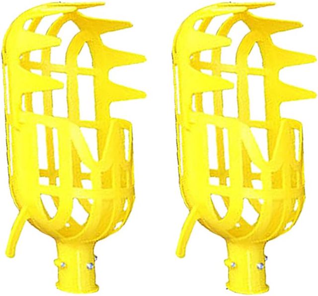 Lot De 2 Têtes De Cueillette De Fruits sans Manche en Acier Inoxydable Outil Léger pour Ramasse Fruits comme Arbouse Poire Ramasse Pomme Pratique sans Escabeau
