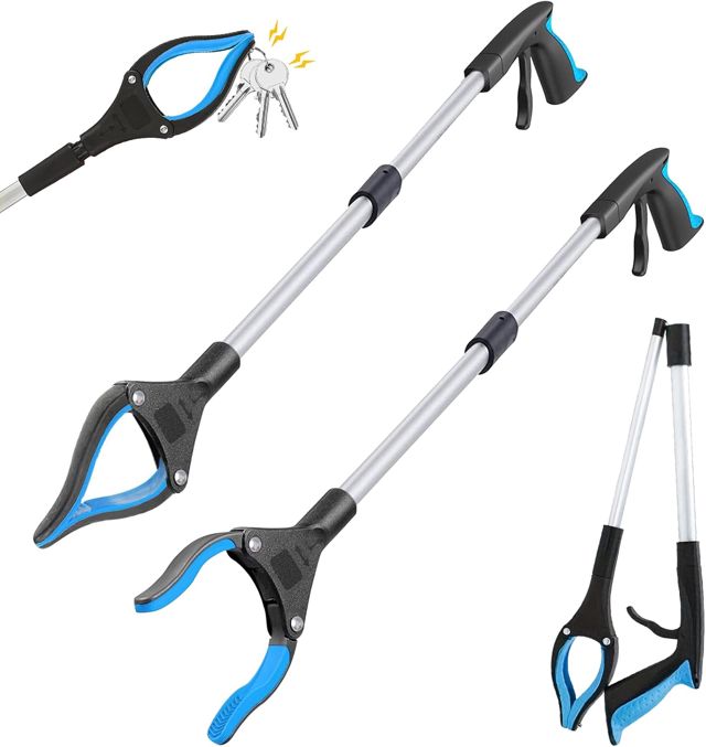 Idota Lot de 2 pinces de préhension de 83 cm pour personnes âgées avec pince télescopique magnétique