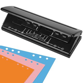 Perforatrice de Bureau à 6 trous, Perforatrice en Métal pour Classeur de Bureau, Perforatrice à 6 Trous, Espacement Réglable, en Métal Durable, pour A3, A6, B3, B3, B4, B5, B6, B7