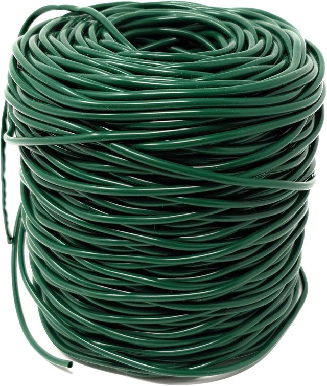 100 m de cordon creux professionnel de 3 mm de diamètre en plastique, vert, dans un filet pratique – Matériau de liaison élastique, tuyau de liaison pour attacher les plantes