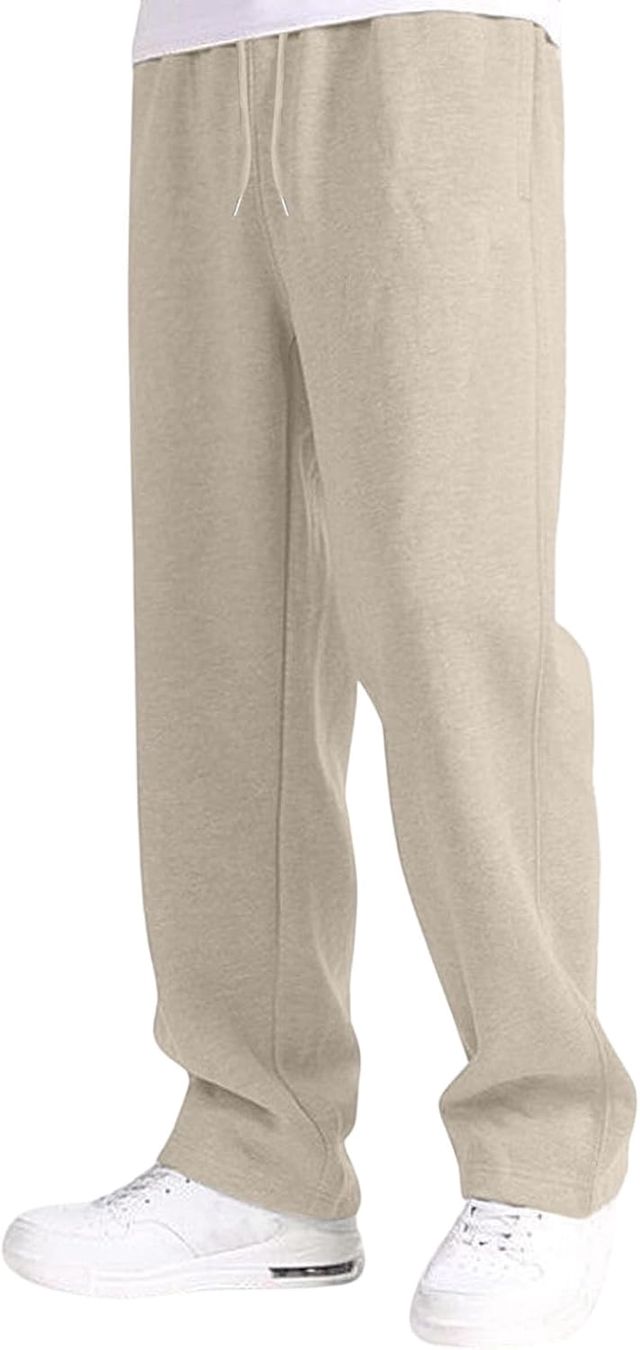 Pantalon Jogging Homme avec Cordon de Serrage et Poches Pantalons de Sport Taille Élastique et Coupe Droite, Training ou Travail Décontracté Survêtement Joggers Baggy Large S-3XL