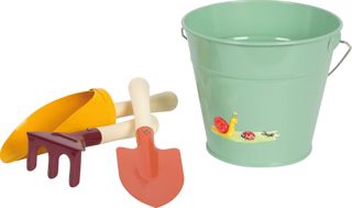 Small Foot Set de pelles à Main avec Seau « Tiny Garden », Jouets de Jardin et de Sable en Bois et métal, dès 3 Ans, 12665