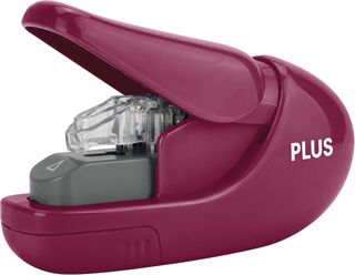 PLUS Agrafeuse sans agrafes zéro effort, staple-free Stapler, jusqu’à 5 feuilles – Bordeaux