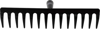 Amig - Râteau de jardin | Râteau métallique en acier avec 12 dents robustes pour ratisser et travailler la terre | Outils de jardin et de jardin en couleur noire | Dimensions : 300 mm.
