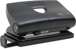 Rapesco PF87S0B1 Perforatrice à 2 Trous 810-P, Capacité 12 Feuilles, Noir
