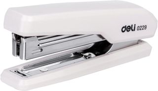 Deli E0229A Agrafeuse perforatrice | Capacité d'agrafage jusqu'à 15 feuilles (la couleur du corps peut varier, lot de 1)