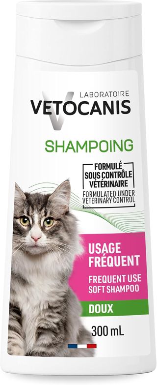 Vetocanis | Shampoing Chat Dermoprotecteur à Usage Fréquent 300 ml | Shampoing Nettoyant à Base de Glycèrine Végétale Parfum Fleur de Lotus | Respecte la Peau et le Poil de votre Chat
