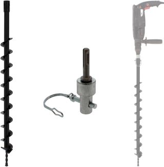 Mèche de tarière Ø 60 mm avec adaptateur perceuse et perforateur SDS-plus