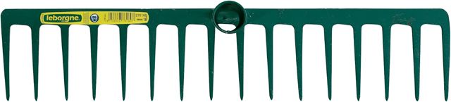 Leborgne - Râteau Forgé 16 Dents Droites Douille sans Manche - Outillage de Jardin - Râteaux - Pour Sable, Graviers, Béton, Enrobé - Résistant et Polyvalent