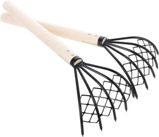 Happyyami 2 Pièces Râteau À Palourdes Accessoires Cultivateur Métal Pooper Scooper Maille Net Râteau Palourde Creuser Pelle Râteau Plage Coquille Creuser Râteau Râteaux À Creuser