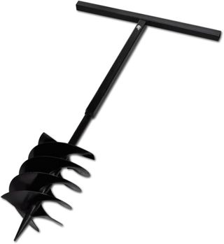 Lumanois Tarière de Sol avec mèche de tarière Spirales 120 mm Acier Noir Outils 120 mm,141025