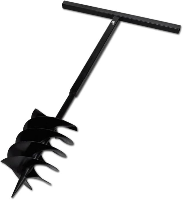 Lumanois Tarière de Sol avec mèche de tarière Spirales 120 mm Acier Noir Outils 120 mm,141025
