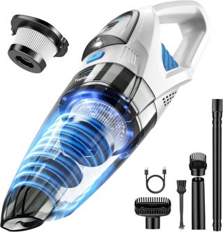 Topipop Aspirateur Sans Fil à Main, 25000PA 3 en 1 Aspirateur Voiture Blanc