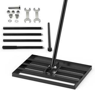Râteau de Nivellement de Pelouse Jardin Aménagement, 2100x 430x 300 mm Râteau Niveleur Inoxydable avec Poignée de 2 m de Long, Robuste Nivellement Rateau Les Cour arrière et Les Terrain de Golf