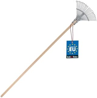 KOTARBAU® Rateau à Feuilles - avec Manche en Bois - Rateau Jardin - Acier - Largeur Réglable 28-40,5 cm - Outil de Jardin Robuste - Balai à Gazon