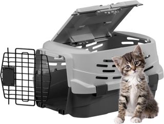 Iris Ohyama 1 pièce 36.5L Caisse de Transport Chat Cage Transport Chat BPA-Frei Robuste légère pour Voiture Bus Animaux Plastique boîte Rangement Gain de Place Durable, 48×30.5×25cm, UPC-490
