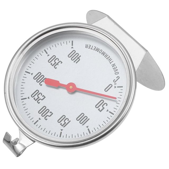 SEWACC Thermomètre de Cuisson en Acier Inoxydable Argenté, Facile à Lire Mesure Précise Jusqu'à 400℃, Cuisine et Four Professionnel