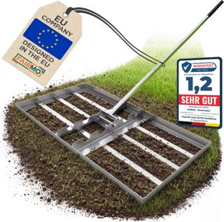 Gazon Leveler - 75 x 35 cm, Roestvrij Staal - Heavy Duty Zand Egaliseerhark met 1,9 m Steel voor Gazons, ERF, Tuin, Landschap - Topgrond / Grondstrooier Lute Tool