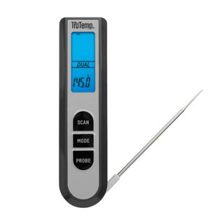 Taylor TruTemp Thermomètre infrarouge à double lecture instantanée pour viande et aliments, numérique pour la cuisine, design anti-éclaboussures IPX5, sonde à viande pour barbecue, cuisine, fumoir et