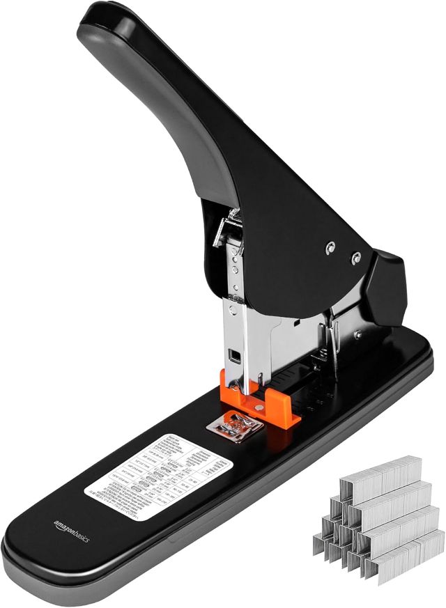 Amazon Basics Agrafeuse ultrarésistante, 90 feuilles, Noir