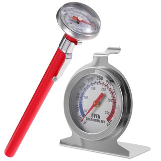 Alipis Thermomètre à Cadran pour Cuisson 2pcs en Acier Inoxydable et Verre, Portable et Polyvalent, Jauge Précise Cuisine et Textile
