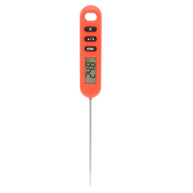 Thermomètre à Viande à Lecture Instantanée, Thermomètre de Cuisson à Lecture Rapide, Fonction d'étalonnage, ABS pour la Cuisine (Rouge)