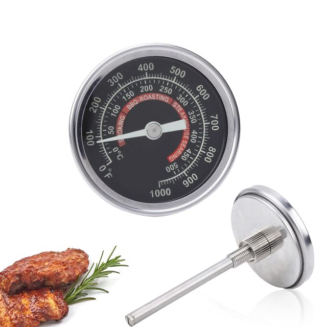 Thermomètre de four en acier inoxydable, 0-1000 ℉/0-500 ℃ Thermomètre de barbecue de viande de cuisine de cuisine, largement utilisé dans les aliments, le pétrole, les produits chimiques, etc.