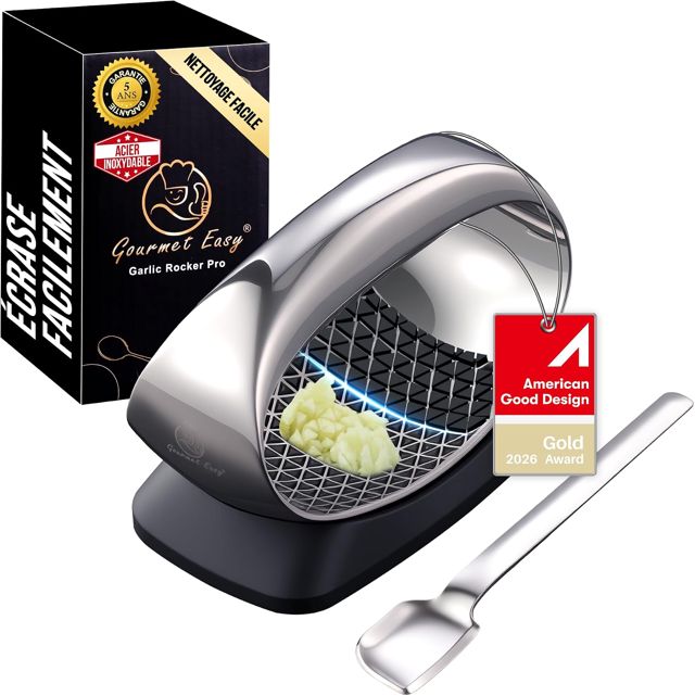 Gourmet Easy Presse-Ail Professionnel Inox, Presse au Lieu d'Écraser