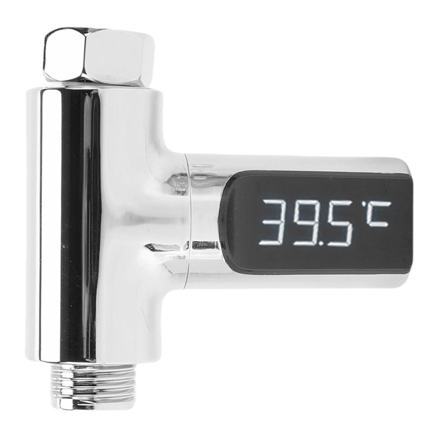 Garosa Thermomètre de Douche LED, Température de Lecture Instantanée Alimentée par Débit D'eau avec écran LED Lumineux, pour Robinet de Cuisine de Salle de Bain