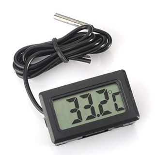 ARCELI Digital LCD Thermomètre Moniteur de Température avec Sonde Externe Pour Réfrigérateur Congélateur Réfrigérateur Aquarium - Noir