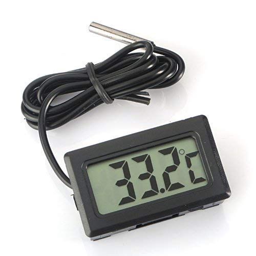 ARCELI Digital LCD Thermomètre Moniteur de Température avec Sonde Externe Pour Réfrigérateur Congélateur Réfrigérateur Aquarium - Noir