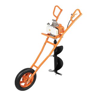 Tarière Thermique 63 CC, Tarière à Essence à l'aide d'une tarière, Tariere Thermique pour Plantes Jardin, Jardinage, Planter, Creuser de Trous, 2,2 kW, Silencieux de qualité