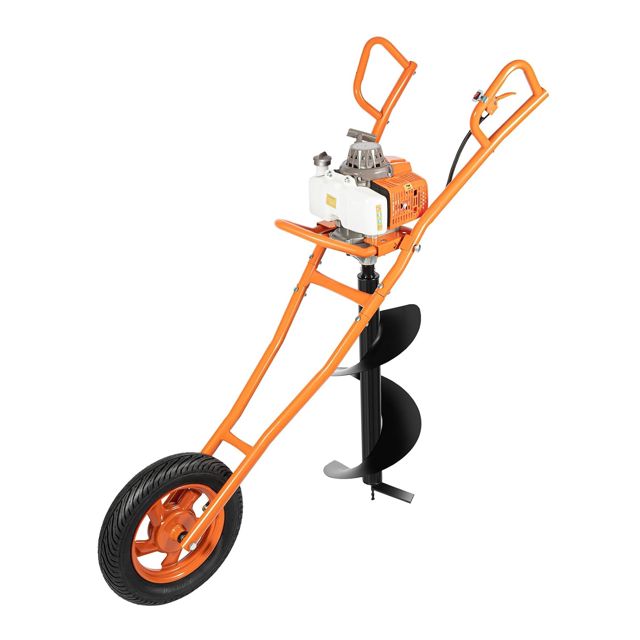 Tarière Thermique 63 CC, Tarière à Essence à l'aide d'une tarière, Tariere Thermique pour Plantes Jardin, Jardinage, Planter, Creuser de Trous, 2,2 kW, Silencieux de qualité