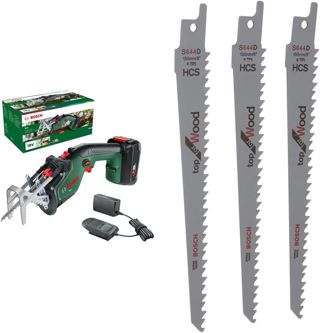 Bosch Home and Garden Elagueur sans fil - Keo (1 batterie 2,0 Ah, système 18V, diamètre de coupe 80 mm, avec lame de précision de qualité suisse pour bois, dans emballage) & Bosch Home and Garden