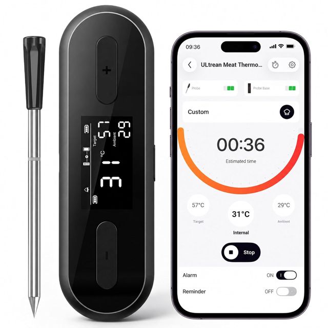 Ultrean P1 Thermomètre Cuisine Sans Fil, Thermomètre à Viande Connectée