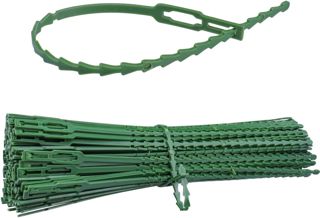 Mesee 150Pcs Attaches de Plantes Réglables de Jardinage 230mm Attache Soutien de Jardin Lien de Serrage en Plastique Réutilisable pour Soutenir Vignes Tomates Arbustes Plantes (Vert)