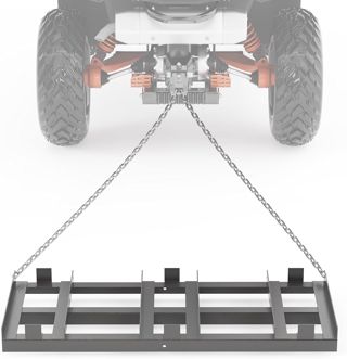 Garvee Herse Traînée en Acier Renforcé Outil De Nivellement Polyvalent, Râteau Égaliseur Réglable pour Pelouse Et Allée, Compatible ATV, UTV, Tracteur Et Tondeuse