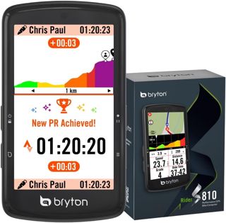 Bryton Rider S810 Compteur GPS Vélo avec écran Couleur 3,5" en Verre incurvé 2,5D, autonomie 50 h, Carte Europe Hors Ligne, Navigation Virage par Virage, Ant+/BLE, Segments Strava Live