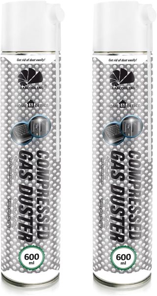 AABCOOLING Aspirateur pour Ordinateurs (2 x 600 ML) – Dépoussiérant Bureau, Nettoyage PC, Laptop, Clavier, Radiateurs, Écran, Aérosol d'air Comprimé