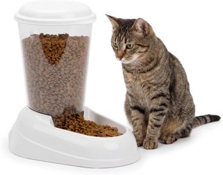 Ferplast Distributeur de croquettes pour Chiens et Chats Zenith, 3 litres, Distributeur de croquettes pour Animaux, Fond antidérapant, 20,2 x 29,2 x h 28,8 cm Blanc