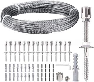 Treillis métallique en acier inoxydable pour plantes grimpantes, système de support de jardin avec accessoires complets (12 mètres)