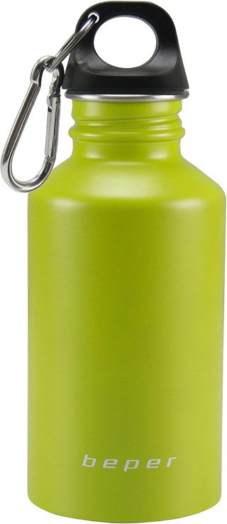 BEPER C102BOT003 Gourde Inox de 500 ml Avec Mousqueton, Couleur Vert