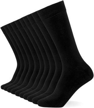 FM London Lot de 10 Chaussettes Homme en Coton, Style Habillé et Élégant